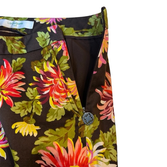 Liz Claiborne Skort Womens size 10 Brown Green Pink Red Floral Golf - Picture 3 of 7